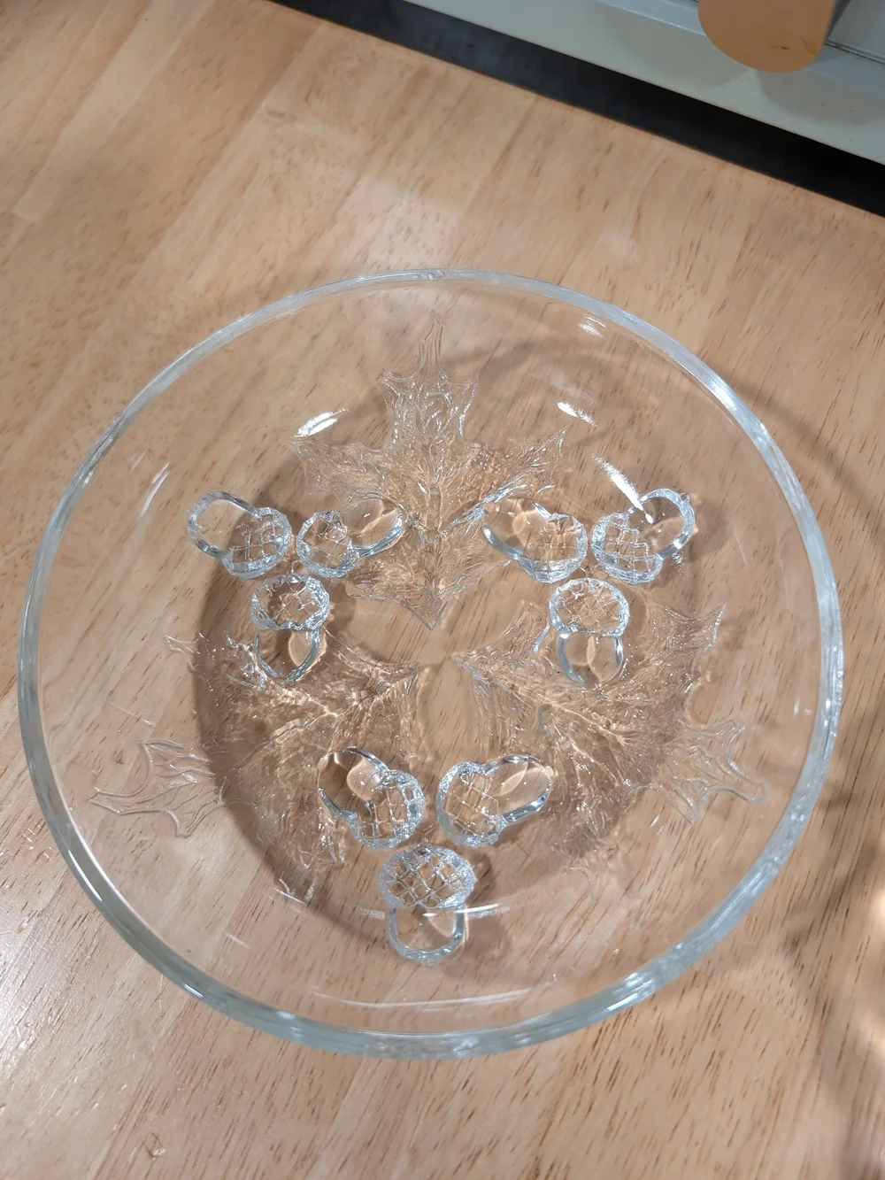 Federal Glass Co 1950s/60s Embossed Oak Leaf Acorn Glass Bowl